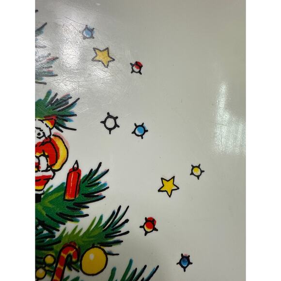 Ullman Co. Vintage Plastic Cookie Tray Platter Plate Christmas Tree & Presents - Picture 2 of 13
